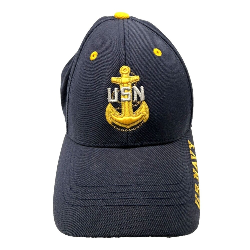 USN Navy Hat Blue Adjustable Cap Anchor Embroidered Deckplate Leader